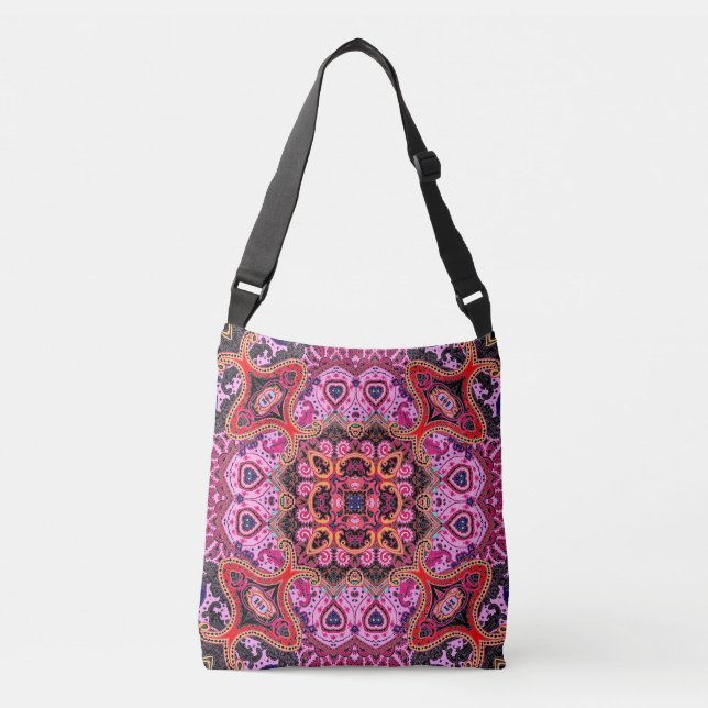 Multifärgad paisley, sjalabildsdesign axelväska (Framsida)