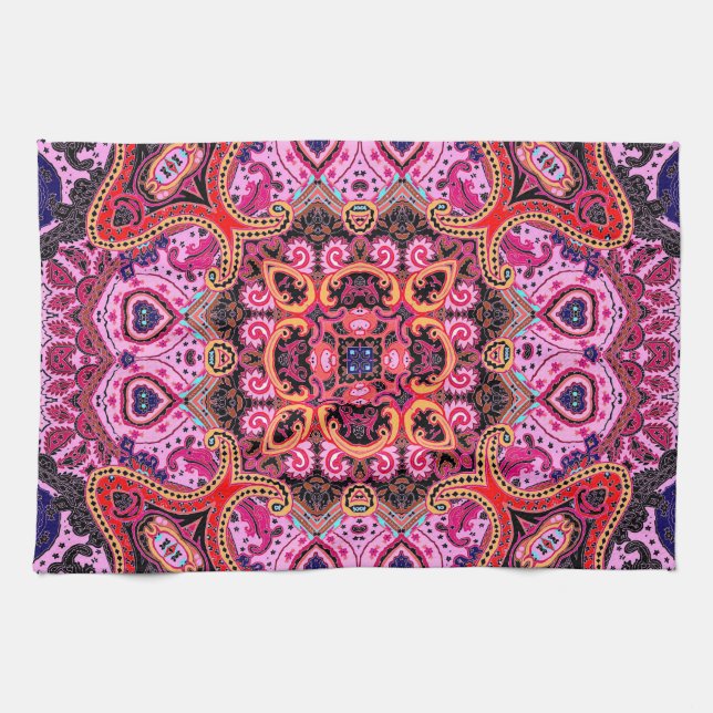 Multifärgad paisley, sjalabildsdesign kökshandduk (Horisontell)