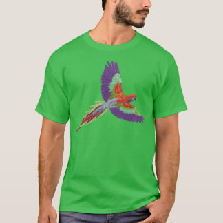Multifärgad Parrot Embroidery T Shirt