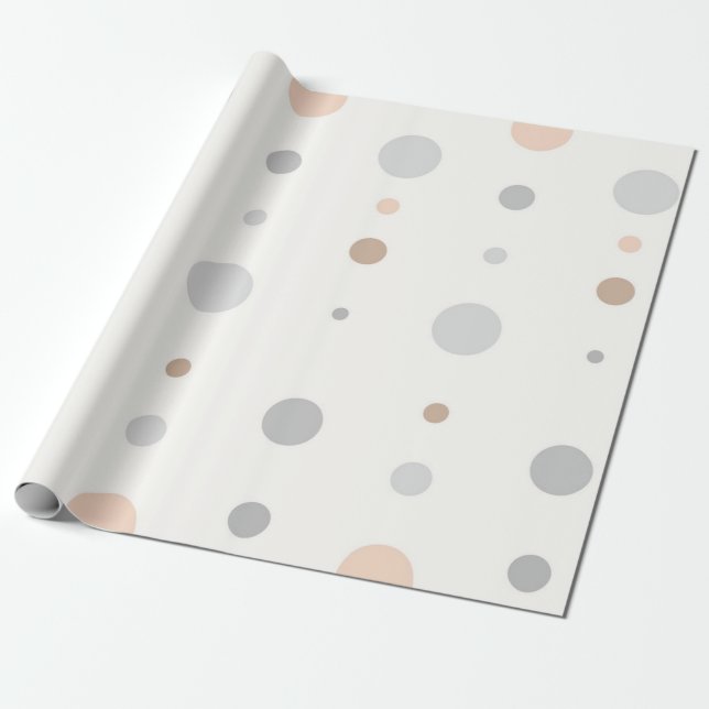 Multifärgad Pastel Polka dots Presentpapper (Utrullad)