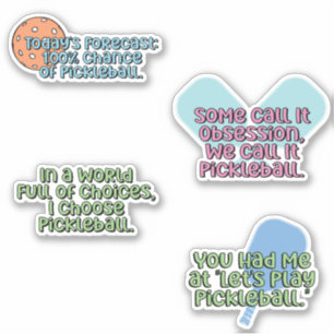 Multifärgad Pickleball Player Colorful Sticker Pac Klistermärken