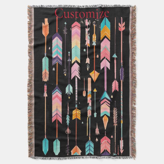 Multifärgad Pil Mönster Thunder_Cove Filt (Framsidan Vertikal)