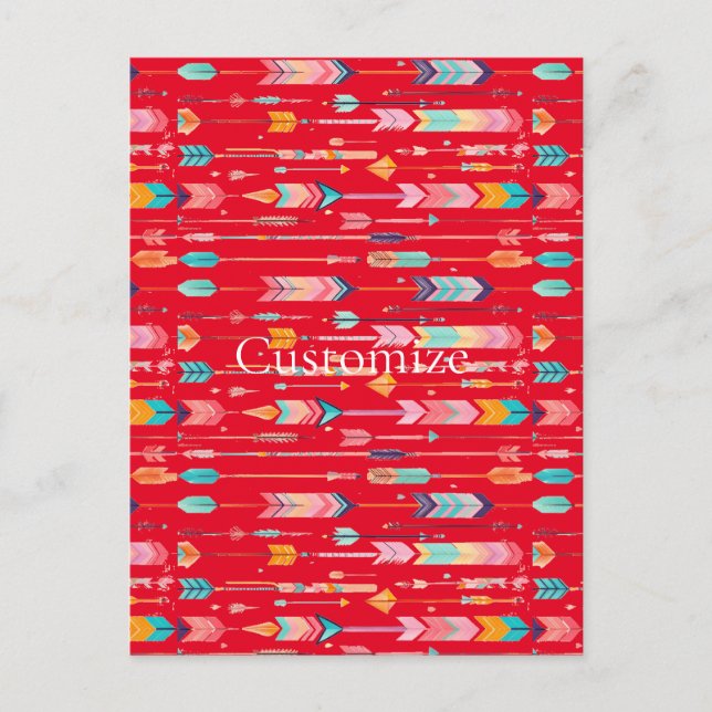 Multifärgad Pil Mönster Thunder_Cove Vykort (Framsida)