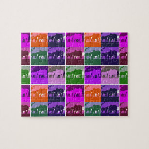 Multifärgad Pop Art Horses Pussel
