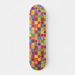 Multifärgad Pop Smileys Skateboard Bräda 20,5 Cm