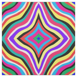 Multifärgad Psychedelic Vågigt stripe-bussar Tyg