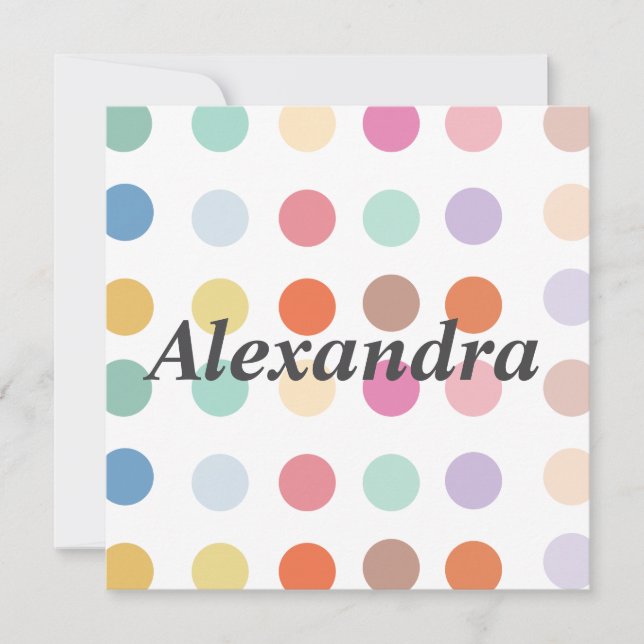 Multifärgad Punts Mönster-hälsningskort (Framsida)