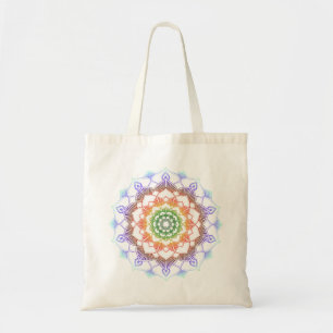 Multifärgad Rainbow Mandala Mönster Tygkasse