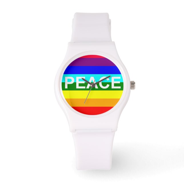 Multifärgad Rainbow Peace Watch Armbandsur (Framsida)