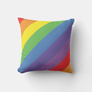 Multifärgad Rainbow Rand Colorful Modern Kudde