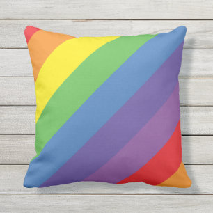 Multifärgad Rainbow Rand Colorful Modern Kudde