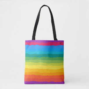 Multifärgad Rainbow Wiggly Rand Tygkasse