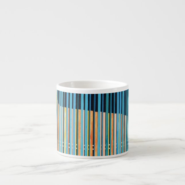 Multifärgad Rand design Espressomugg (Framsidan)