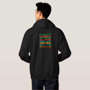 Multifärgad Rand kyrkogård med Fladdermöss och Trä Hoodie