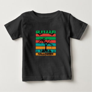 Multifärgad Rand kyrkogård med Fladdermöss och Trä T Shirt