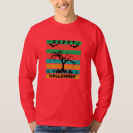 Multifärgad Rand kyrkogård med Fladdermus och Träd T Shirt