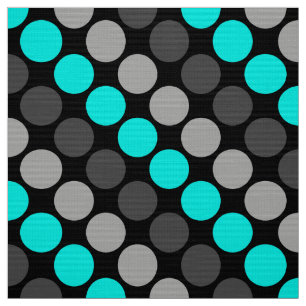 Multifärgad Retro Polka dots-Grått-turkos Tyg