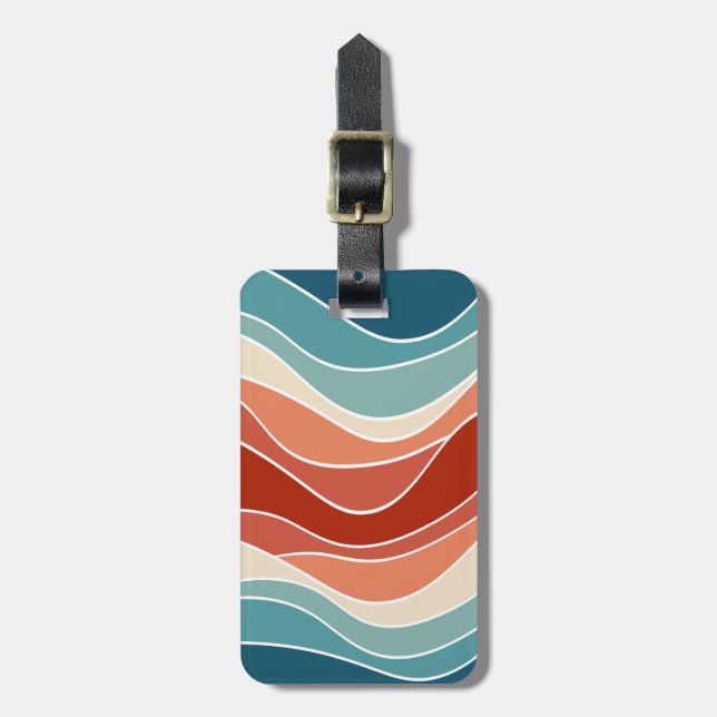 Multifärgad retro stil vågar bagagebricka (Vertikal Framsida)