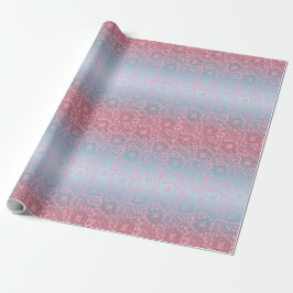 Multifärgad Rosa Medieval Unik Blommigt Ornament Presentpapper