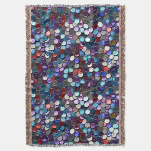 Multifärgad Sequins brinnande man Filt