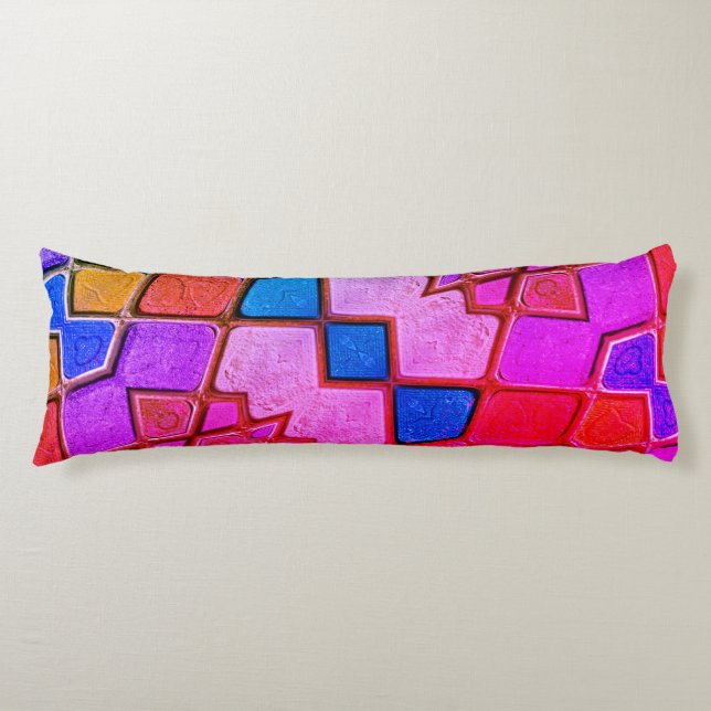 Multifärgad Shades Mönster Body Pillow Kroppskudde (Framsidan)