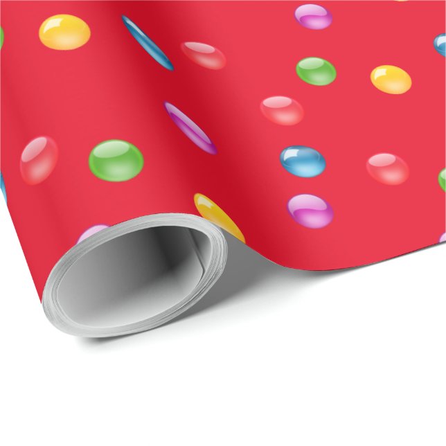 Multifärgad Shiny Polkadot Confetti DIY Bakgrund Presentpapper (Rullad Hörn)