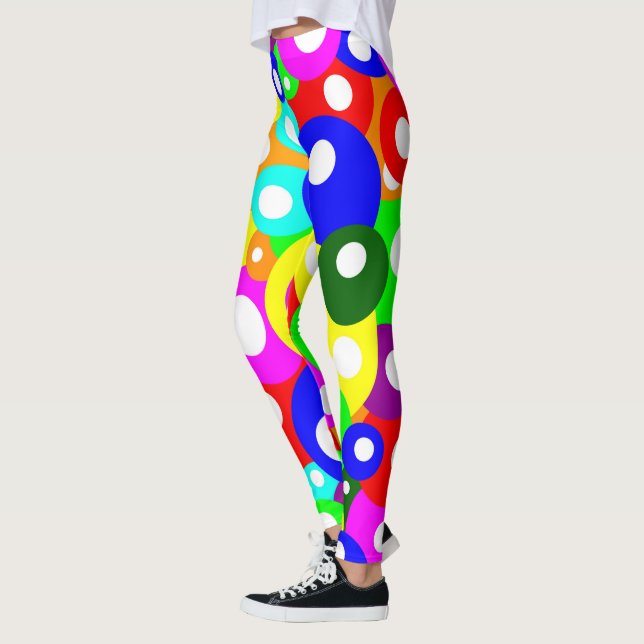 Multifärgad Simple Dotty Mönster Leggings (Vänster)