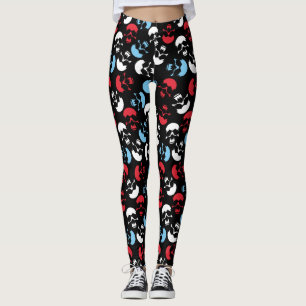 Multifärgad Skull Mönster Leggings