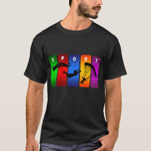 Multifärgad som hoppa fallskärm emblemen tee