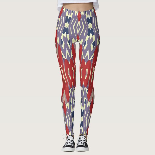 Multifärgad sömlös mönster "Ratti_Kreativ_Arts" Leggings (Framsida)