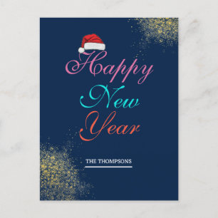 Multifärgad Sparkling Gott nytt år Helg Vykort