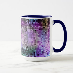Multifärgad Squares Mosaic Mönster Mugg