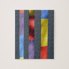 Multifärgad - strimlad konstnärlig Trasa Pussel