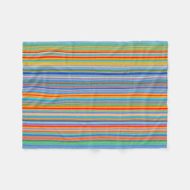 Multifärgad stripe Mönster Fleecefilt (Framsidan (Horisontell))