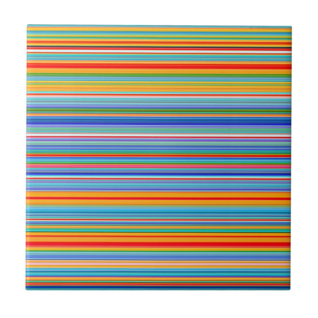 Multifärgad stripe Mönster Kakelplatta (Framsidan)