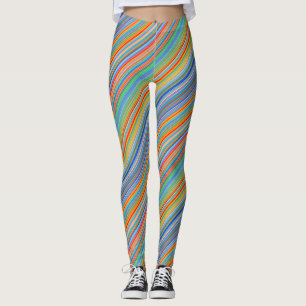 Multifärgad stripe Mönster Leggings