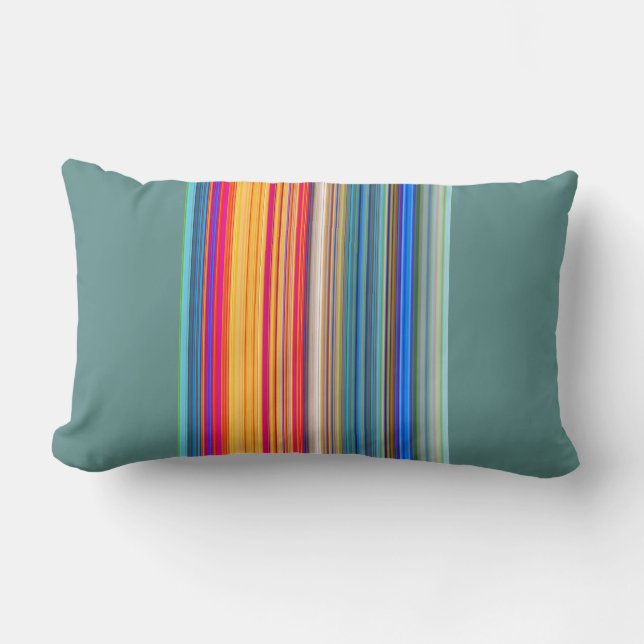 Multifärgad stripe Mönster Lumbarkudde (Framsida)
