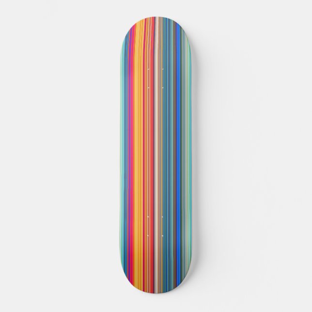 Multifärgad stripe Mönster Old School Skateboard Bräda 21,6 Cm (Framsida)