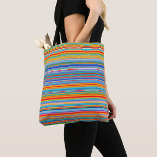 Multifärgad stripe Mönster Tygkasse
