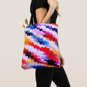 Multifärgad stripe Mönster Tygkasse
