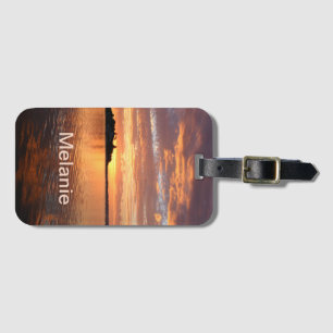 Multifärgad Sunset på Vatten Bagagebricka