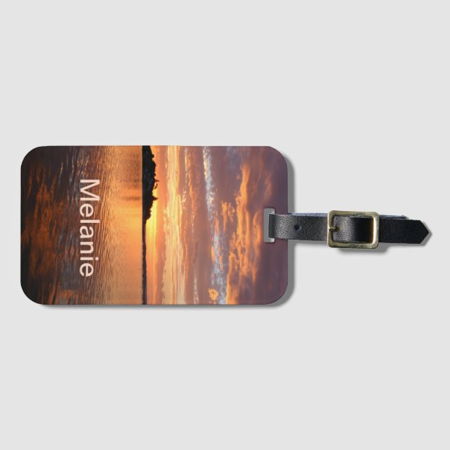 Multifärgad Sunset på Vatten Bagagebricka (Framsida horisontal)