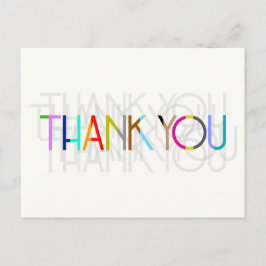 Multifärgad Tack Typografi vykort