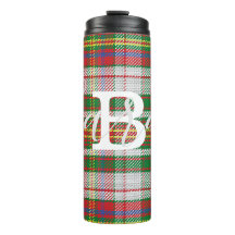 Multifärgad Tartan Checkered Monogram Namn