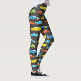 Multifärgad Tävling på svarta Leggings