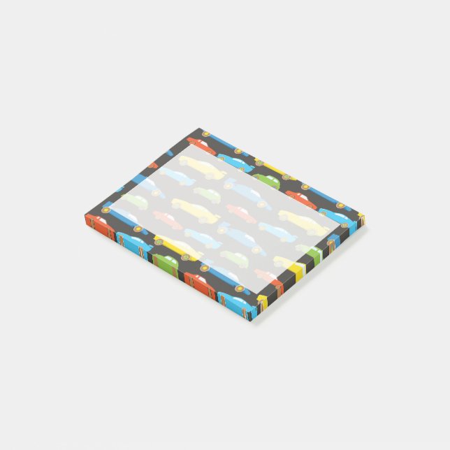 Multifärgad Tävling på svarta Post-it Block (Vinklad)