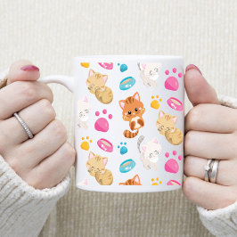 Multifärgad Tecknad Stil Cats Tass avtryck Kaffemugg