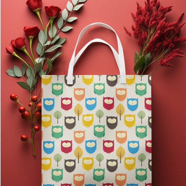 Multifärgad Tecknad Uggla Gift Bag (gift bag, birthday surprise gift bag, teddy bear gift bag, wine gift bag, travel bag, use and throw )