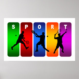 Multifärgad Tennis Emblem (Male) Poster