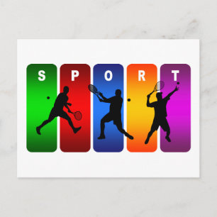 Multifärgad Tennis Emblem (Male) Vykort